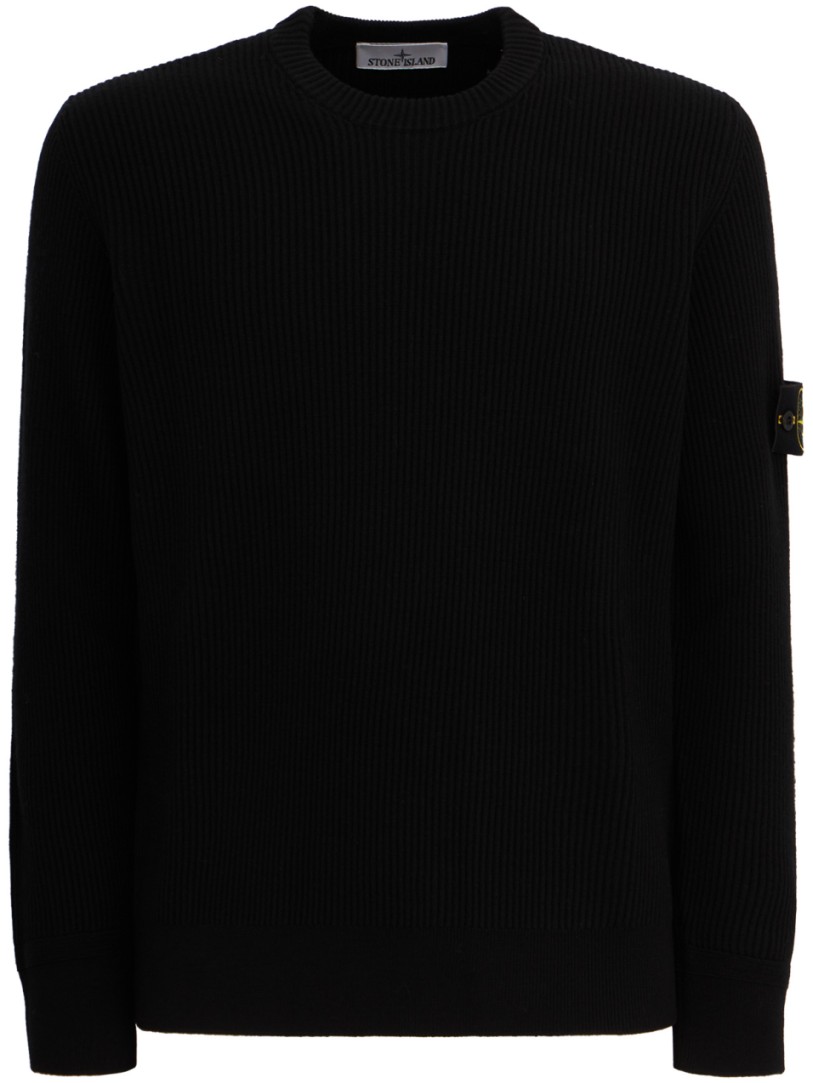 Stone Island: Logo crewneck knit sweater
