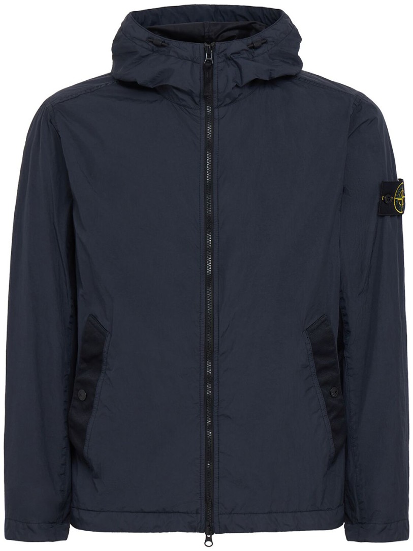 Stone Island: Hooded jacket mit zentralem Verschluss