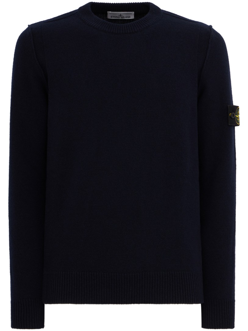 Stone Island: Cotton Crewneck Sweater With Raised Seams