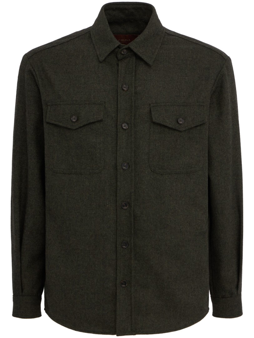 CRUNA: Overshirt with buttoned chest patch pock