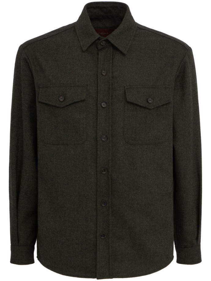 CRUNA - Overshirt with buttoned chest patch pocket