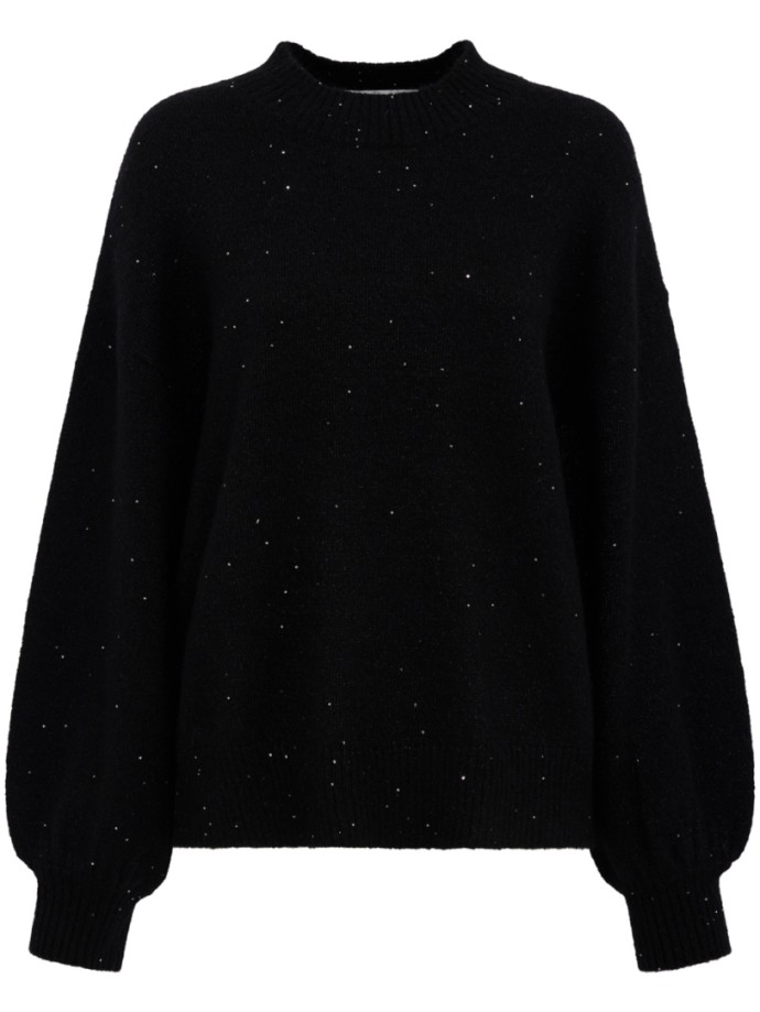 suéter de punto de cuello redondo oversized