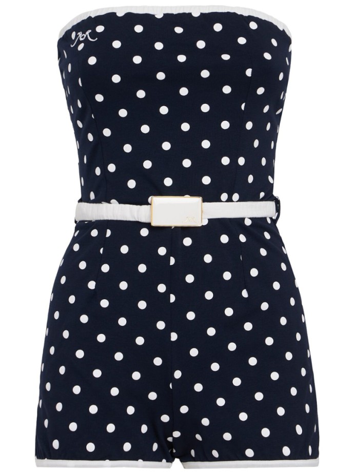 ROWEN ROSE - Off-Shoulder Shorts Jumpsuit mit Gürtel