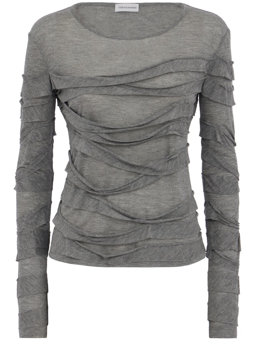 7 For All Mankind: T-shirt à manches longues en satin