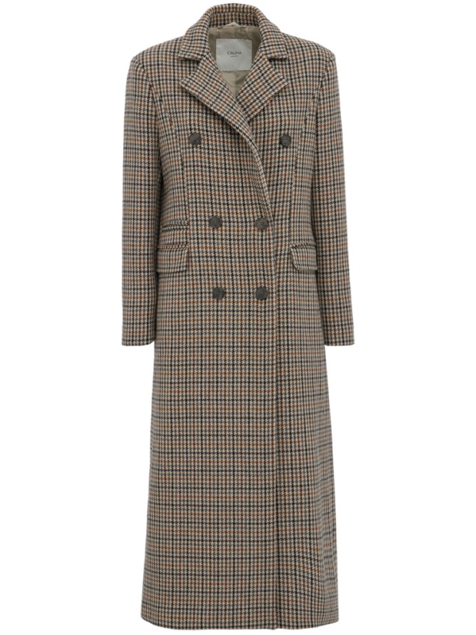 CRUNA - Slim Fit Double-Breasted Long Coat