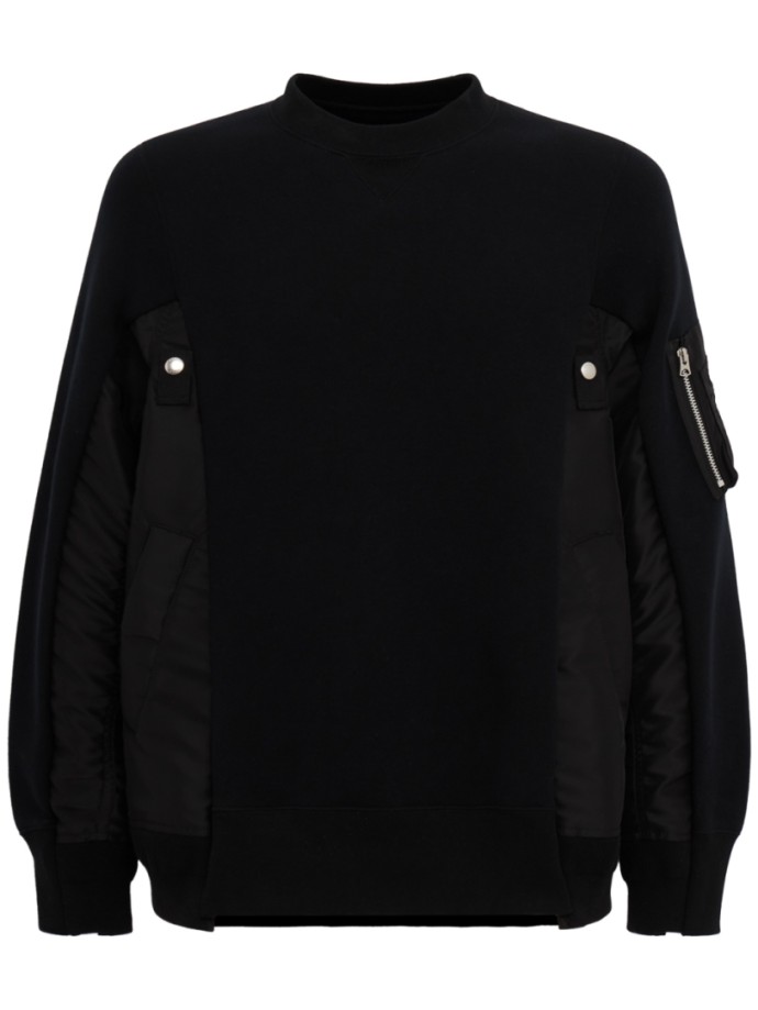 Sacai - Sponge Sweat x Nylon Twill Pullover