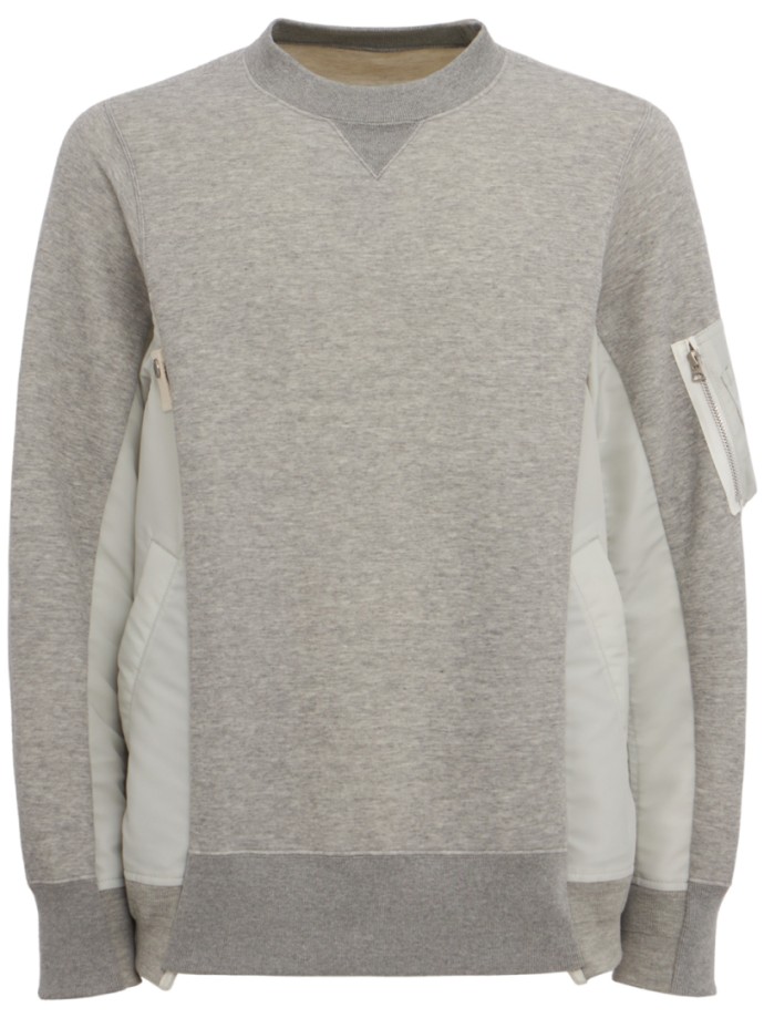 Sacai - Sponge Sweat x Nylon Twill Pullover