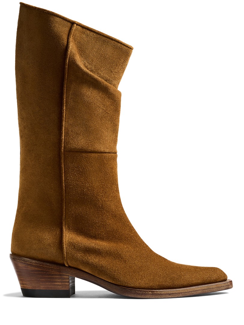 Khaite: Clive suede calf leather tall boots