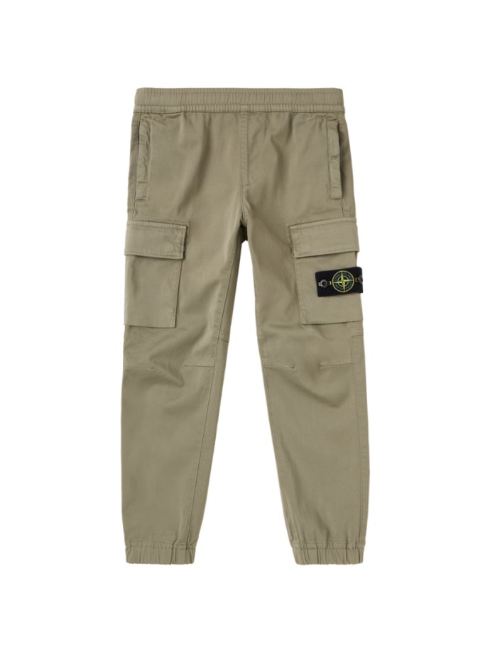 Stretch cotton twill cargo pants