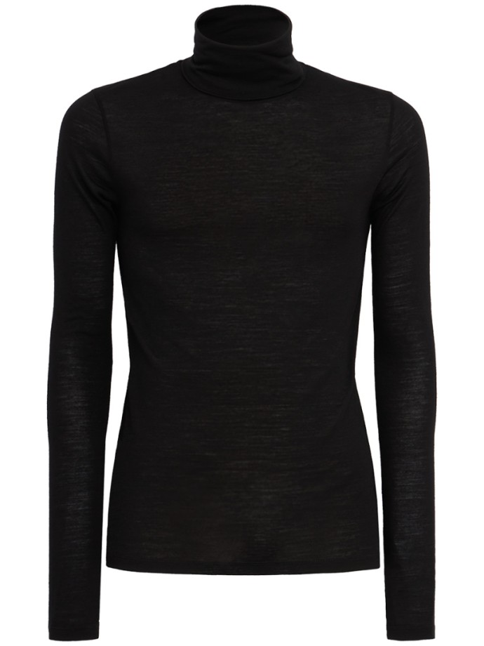 Cotton jersey turtleneck t-shirt
