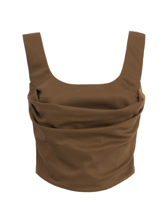 Giuseppe Di Morabito - Cropped Wool Top With Draped Front