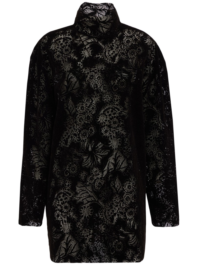MSGM: Samtene Flock-Spitzen-Minikleid