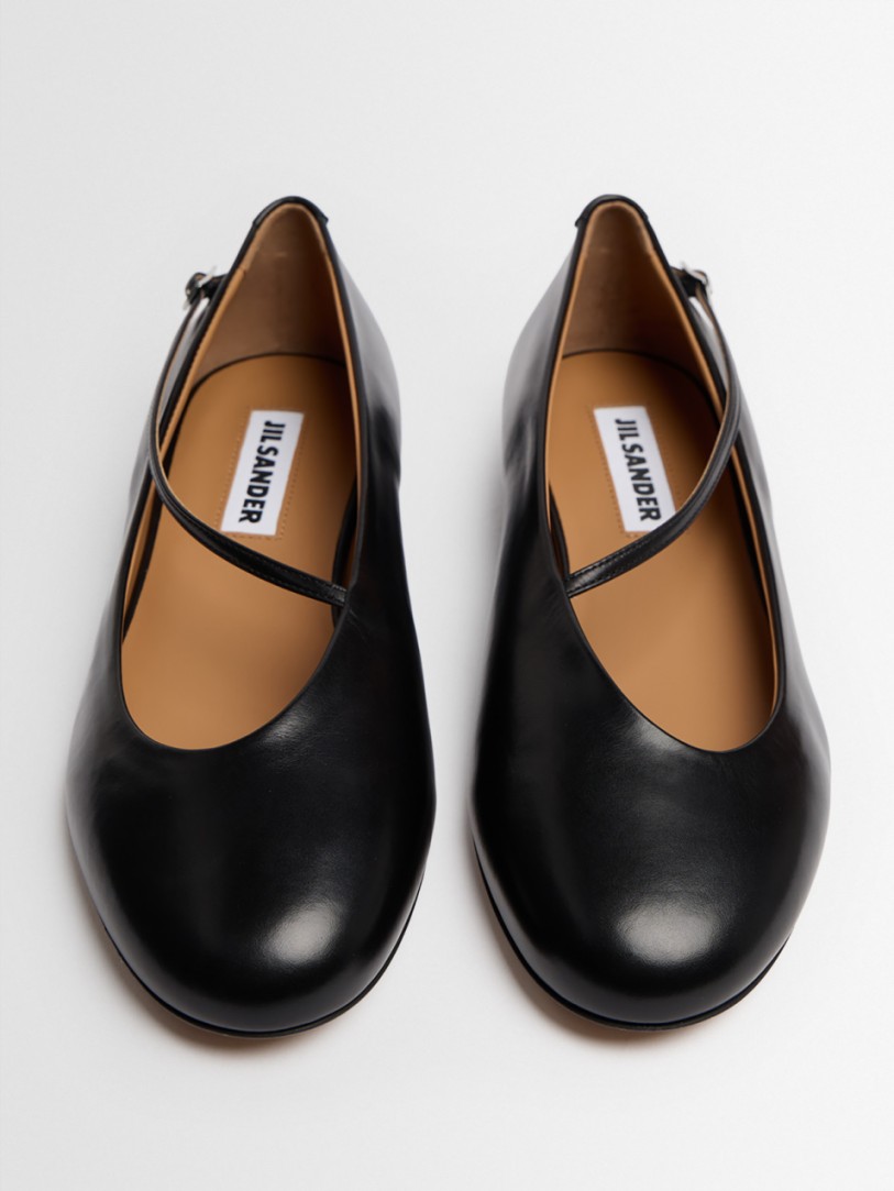 Jil Sander: 5mm Elyss flat leather ballerinas