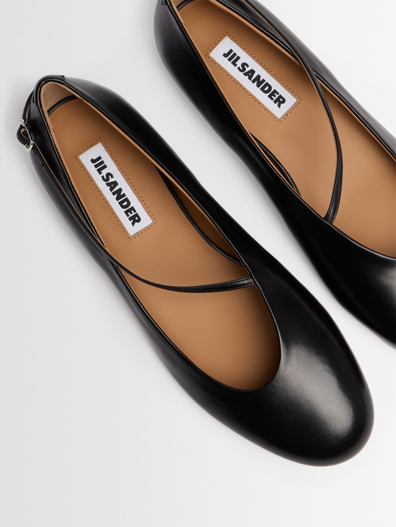 Jil Sander: 5mm Elyss flat leather ballerinas