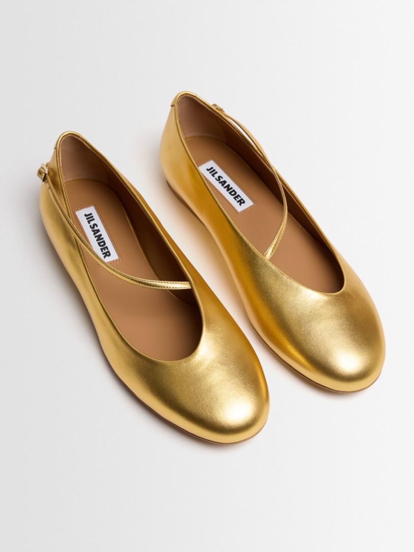 Jil Sander - 5mm Elyss metallic leather ballerinas