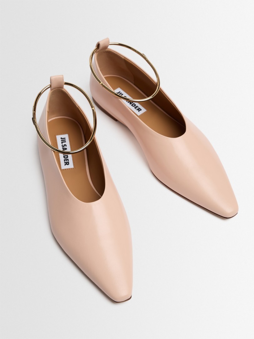 Jil Sander - 5mm Ring flat leather ballerinas