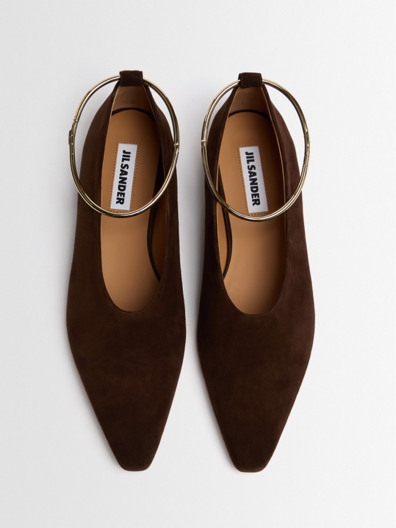 Jil Sander - 5mm Ring flat suede ballerinas