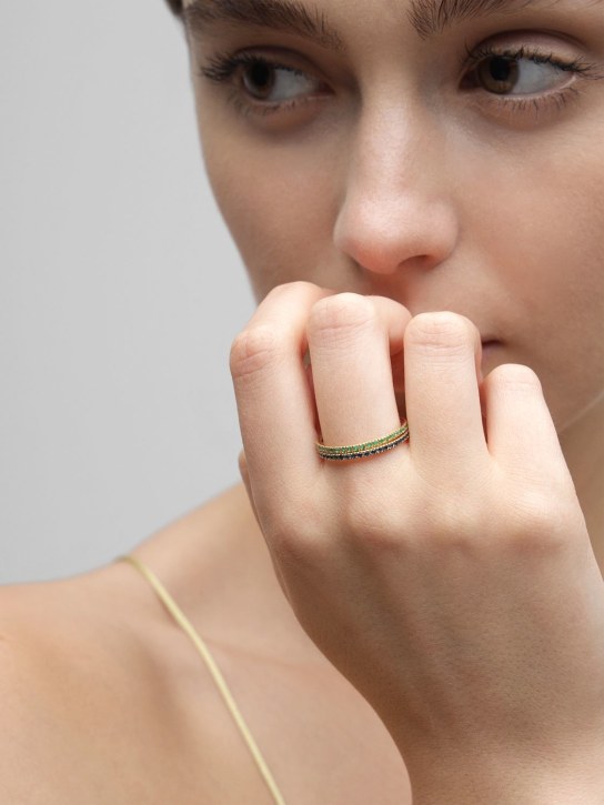 Vanzi - Annagreta thin 18kt gold & sapphire ring