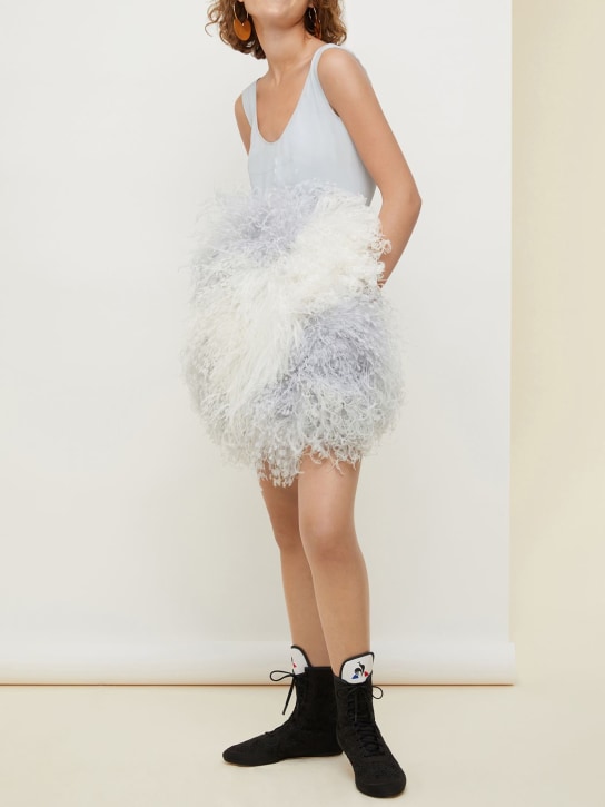 Patou - MINI DRESS W/FEATHERS