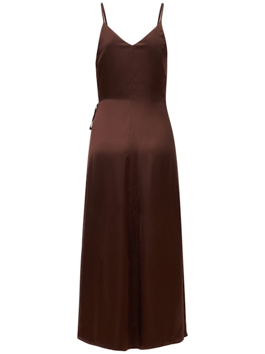 Bite Studios: Vestido mini de satén de cupro envolvente