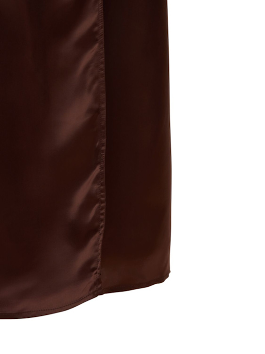 Bite Studios: Vestido mini de satén de cupro envolvente