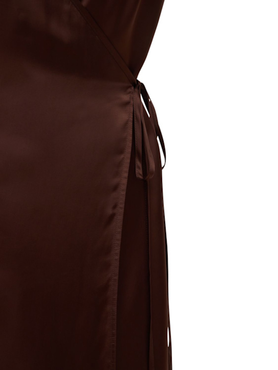 Bite Studios: Vestido mini de satén de cupro envolvente