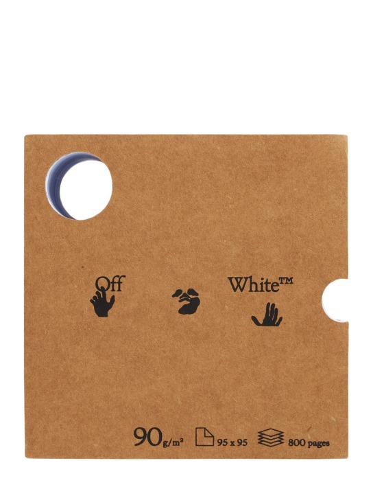 Off-White: Bloc-notes en cube de papier kraft