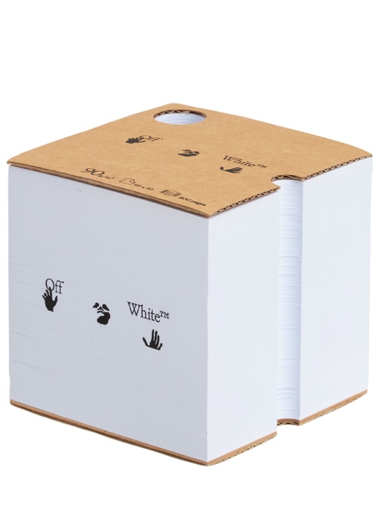 Off-White: Bloc-notes en cube de papier kraft