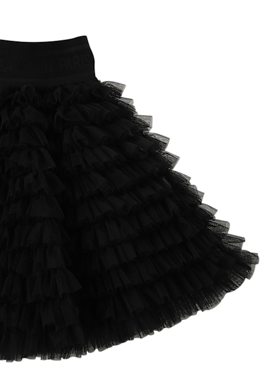 Balmain: Falda de tul con volantes