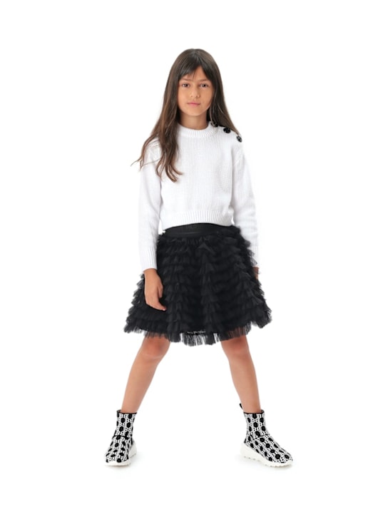 Balmain - Gonna in tulle con ruches