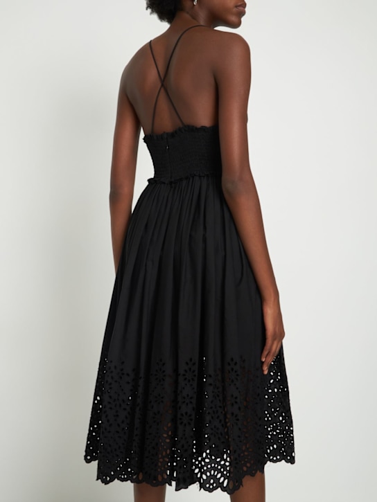 Michael Kors Collection: Robe en popeline de coton et dentelle à œillets