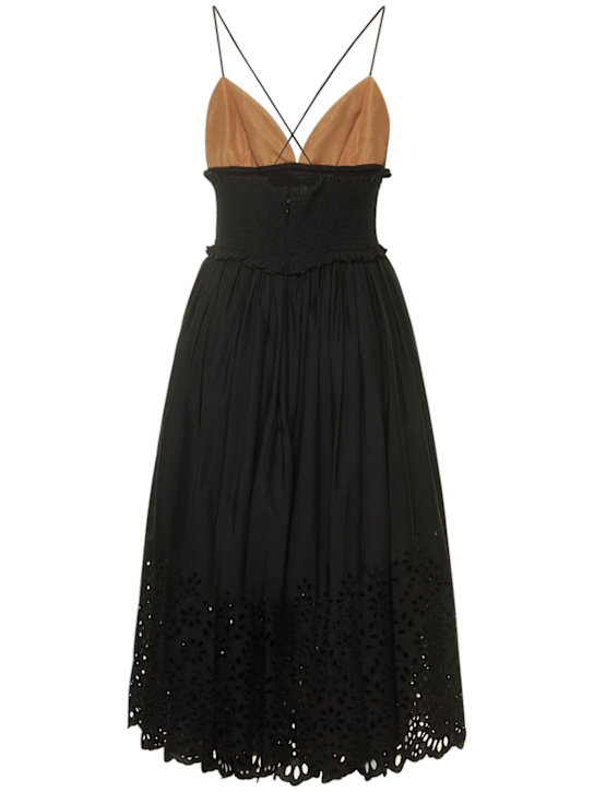 Michael Kors Collection: Robe en popeline de coton et dentelle à œillets