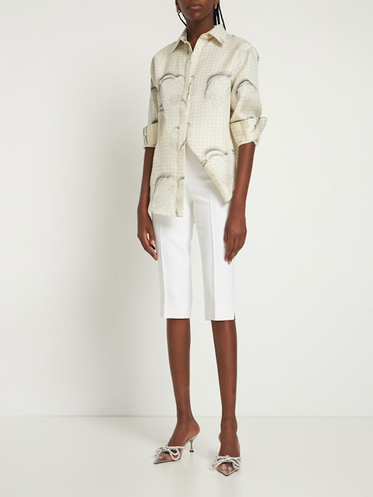 Michael Kors Collection: Pantalon en crêpe sablé doublé taille haute