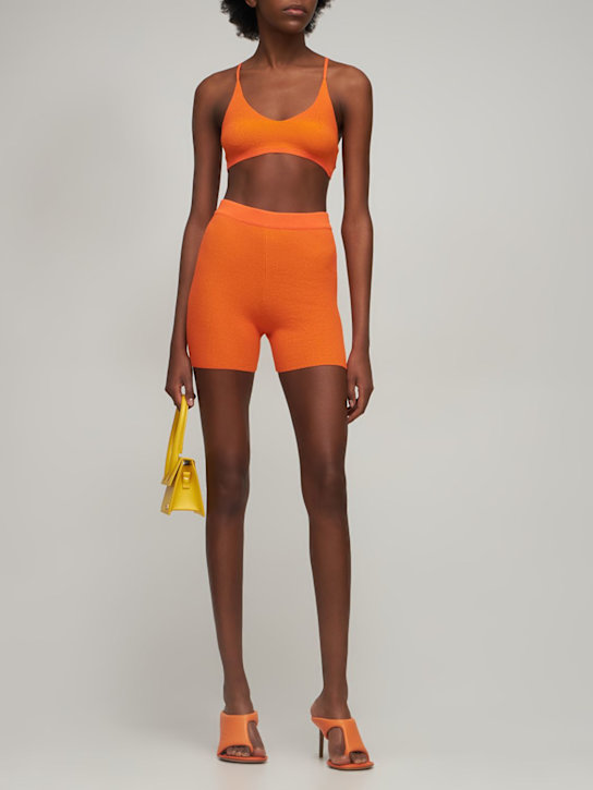 Jacquemus - Short cycliste en maille Le Short Arancia