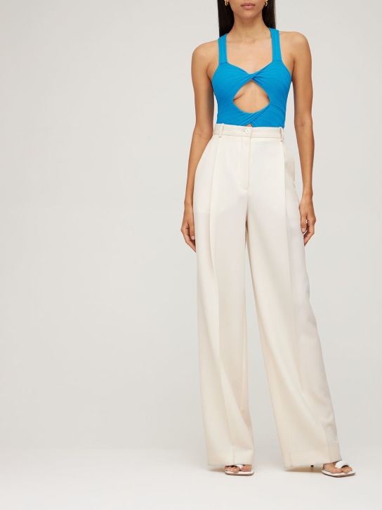 Stella McCartney: Cutout viscose blend knit bodysuit