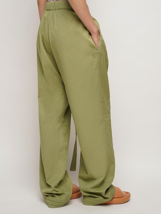 Stella McCartney: Washed cotton blend belted wide pants