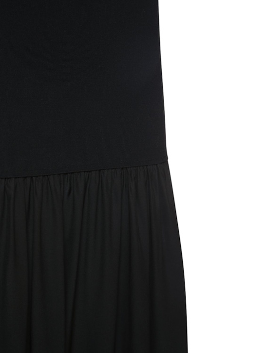 Stella McCartney: Midikleid aus Strick und Seidensatin