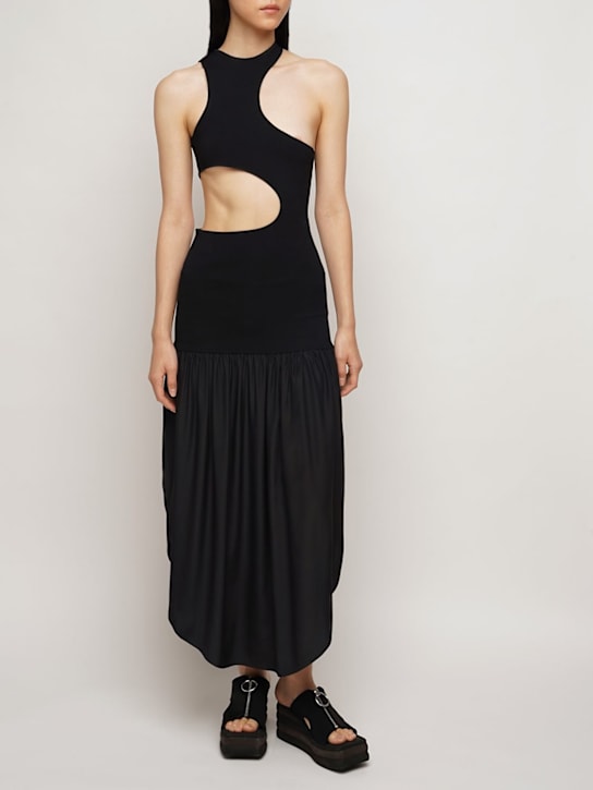 Stella McCartney - Vestito midi in maglia e raso di seta