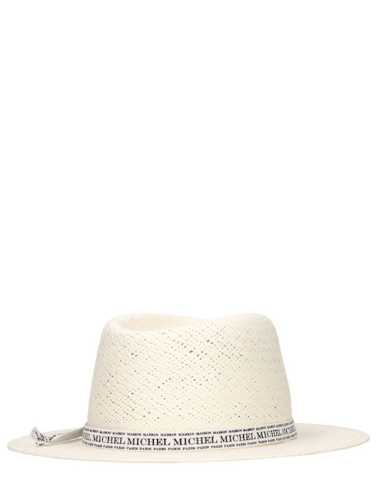Maison Michel: Panama hat with decorative ribbon