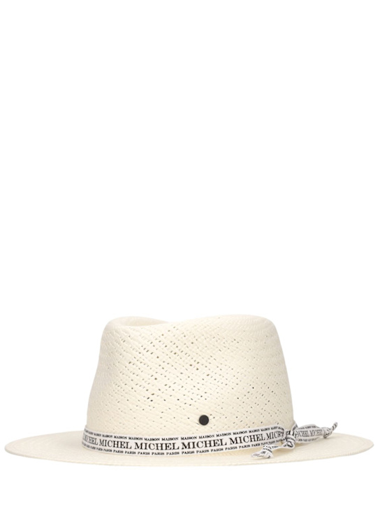 Maison Michel: Panama hat with decorative ribbon