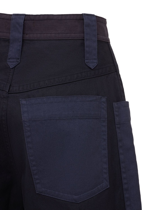 Marant Etoile: Patchwork-Shorts aus Baumwolle & Leinen „Kalerna“