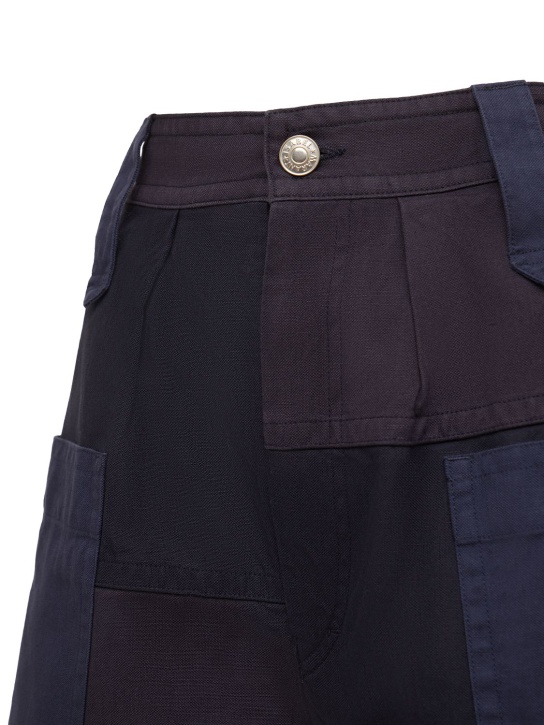Marant Etoile: Patchwork-Shorts aus Baumwolle & Leinen „Kalerna“