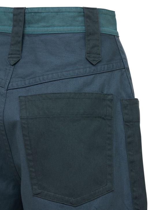 Marant Etoile: Short en patchwork de lin et coton Kalerna