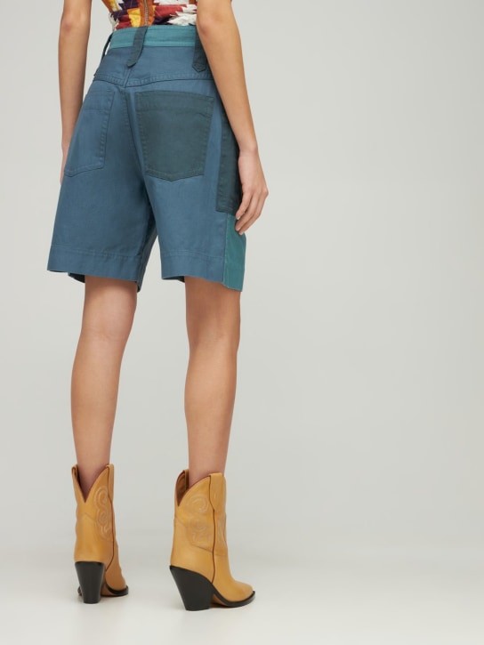 Marant Etoile: Short en patchwork de lin et coton Kalerna