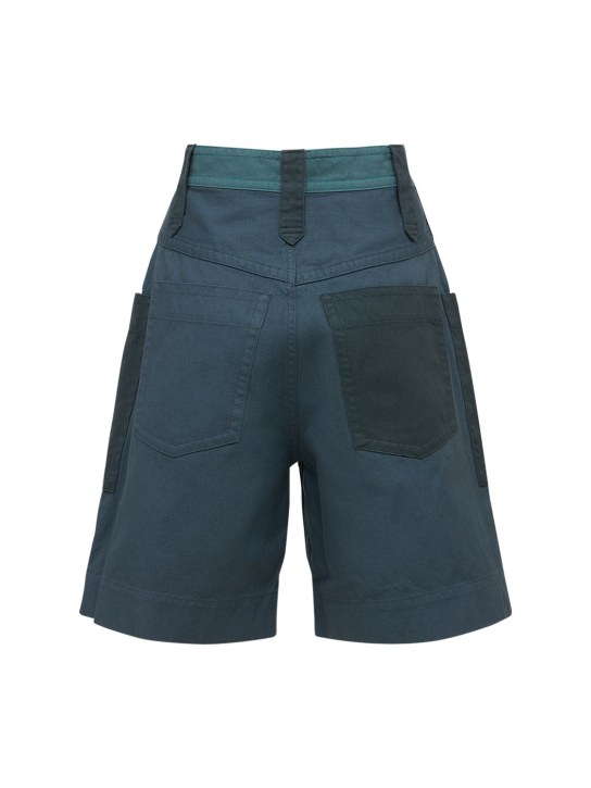 Marant Etoile: Short en patchwork de lin et coton Kalerna