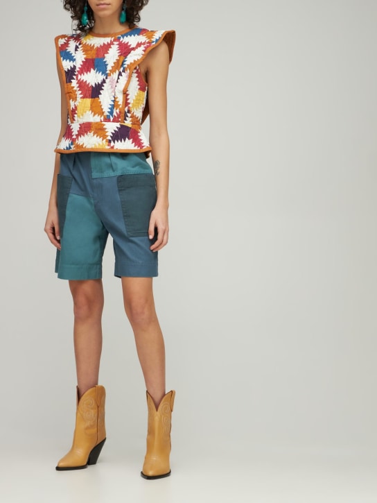 Marant Etoile - Patchwork-Shorts aus Baumwolle & Leinen „Kalerna“