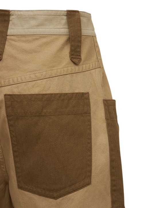 Marant Etoile: Kalerna cotton & linen patchwork shorts