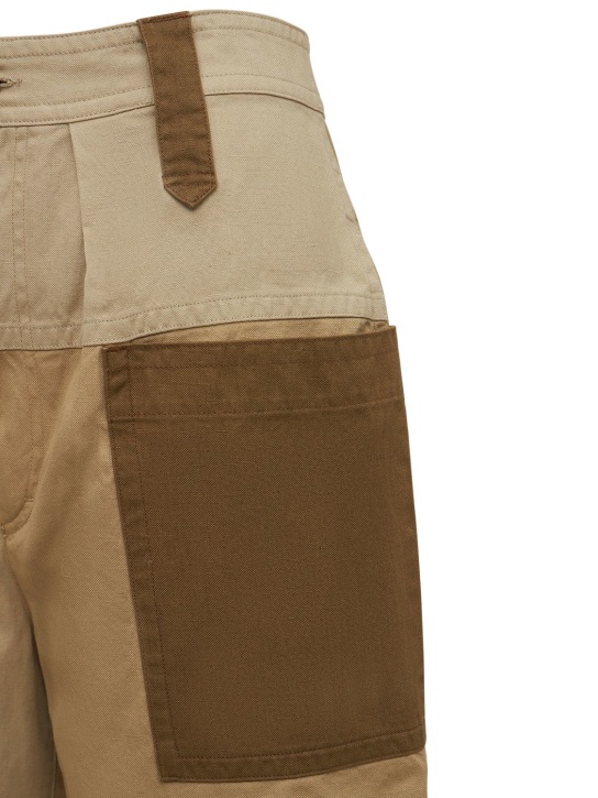 Marant Etoile: Kalerna cotton & linen patchwork shorts