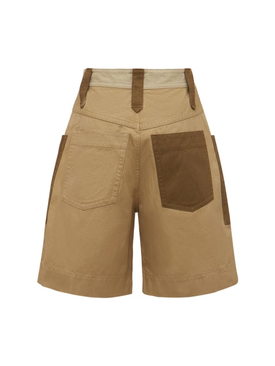 Marant Etoile: Kalerna cotton & linen patchwork shorts