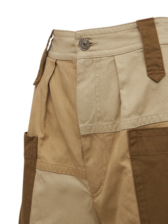 Marant Etoile: Kalerna cotton & linen patchwork shorts